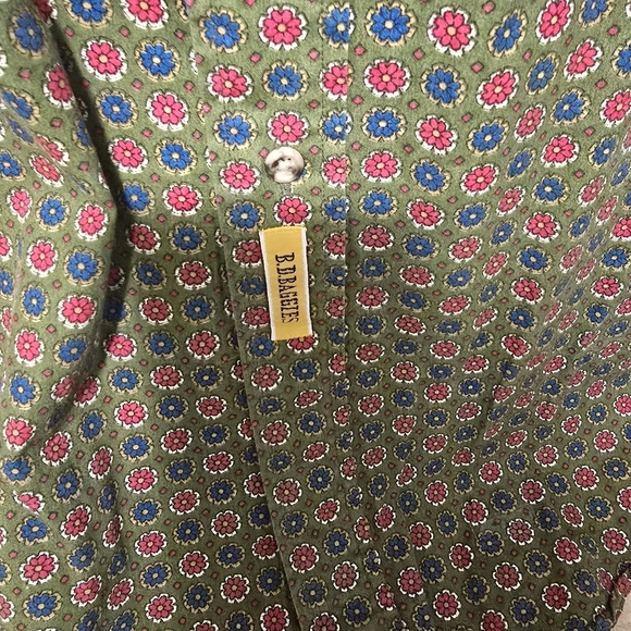 BD Baggies Shirt Mens Size XL Retro Floral Pattern Long Sleeve Button Down - Picture 7 of 9